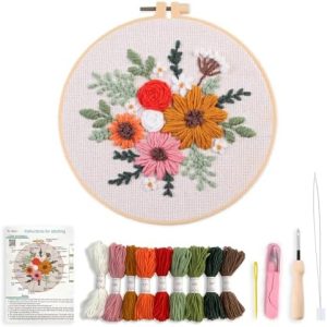 Myfelicity Punch Needle Kit, Punch Needle Kits Adults Beginner, Craft Decoration and Hobbies (Mixed Bouquet)